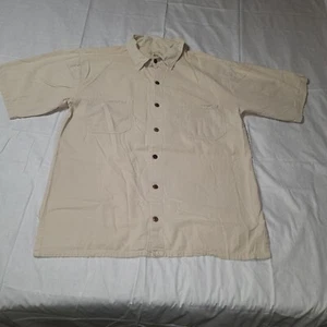 Natural cotton linen Short Sleeves Shirt Button up 100 Cotton XL mens Normcore - Picture 1 of 18
