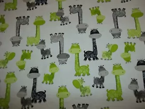  Cotton 2  piece crib sheet set/  white/Green/Grey Large Polka Dots/Giraffe - Picture 1 of 4