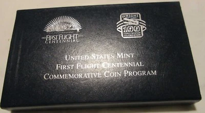2003 First Flight Commemorative Silver Dollar Proof U.S. Mint Box No COA  - Image 1 of 4