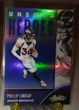 2020 Phillip Lindsay /50 Panini Absolute Unsung Heroes Spectrum Blue SP #UH-PL