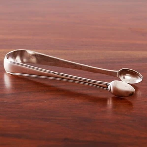 ENGLISH GEORGIAN STERLING SILVER SUGAR TONGS THREADED BORDER 1798 MONOGRAM MVW - Picture 1 of 7