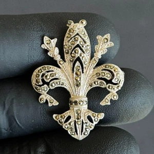 Spilla vintage Fleur de Lis con strass - Foto 1 di 3