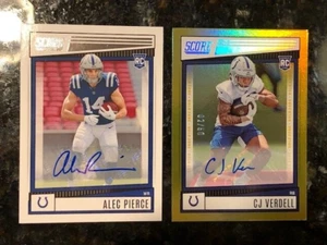 2024 Score CJ VERDELL + ALEC PIERCE Indianapolis Colts Gold Zone AUTOGRAPH AUTO - Picture 1 of 1