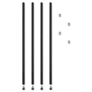 Alera Stackable Posts For Wire Shelving, 36 "High, Black, 4/Pack - Picture 1 of 1