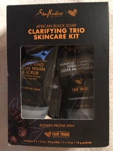 Shea Moisture AFRICAN BLACK SOAP CLARIFYING TRIO SKINCARE KIT - Picture 1 of 9