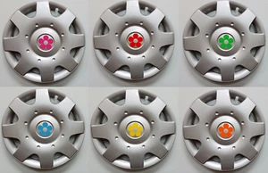 NEW 16" FLOWER DAISY Hubcaps Wheelcover SET fits Toyota Volkswagon VW Nissan Car - Bild 1 von 6