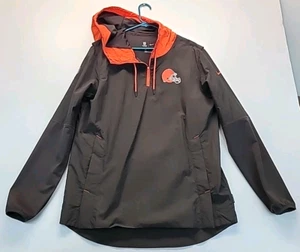 Nike Onfield Pullover Hooded Cleveland Browns Jacket Men's Medium Brown - Picture 1 of 10