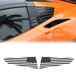 Calcomanías de ventana trasera negra bandera de EE. UU. pegatina exterior para Corvette C7 2014-2019 - Imagen 1 de 7