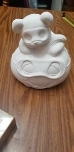 Oso en máscara con calabaza Halloween * Bisque de cerámica listo para pintar - Imagen 1 de 6