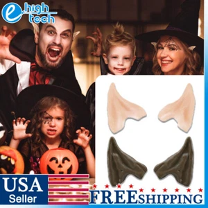 Halloween Pairs Latex Pixie Elf Ears Soft Fairy Cosplay Play Fancy Party Props - Picture 1 of 12