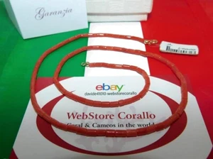 Necklace in Coral Italy of 18k Gold genuine Natural Gemstone Stone Men and Women - Picture 1 of 3