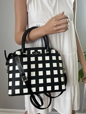 Kate Spade Grove Street Printed Carli Satchel Shoulder Bag Pop art checkered - Image 1 of 4