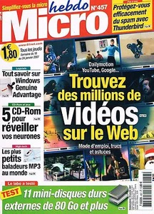 Micro Hebdo N°457 18 jan 2007 : Trouvez des millions de de video sur le web - Picture 1 of 1