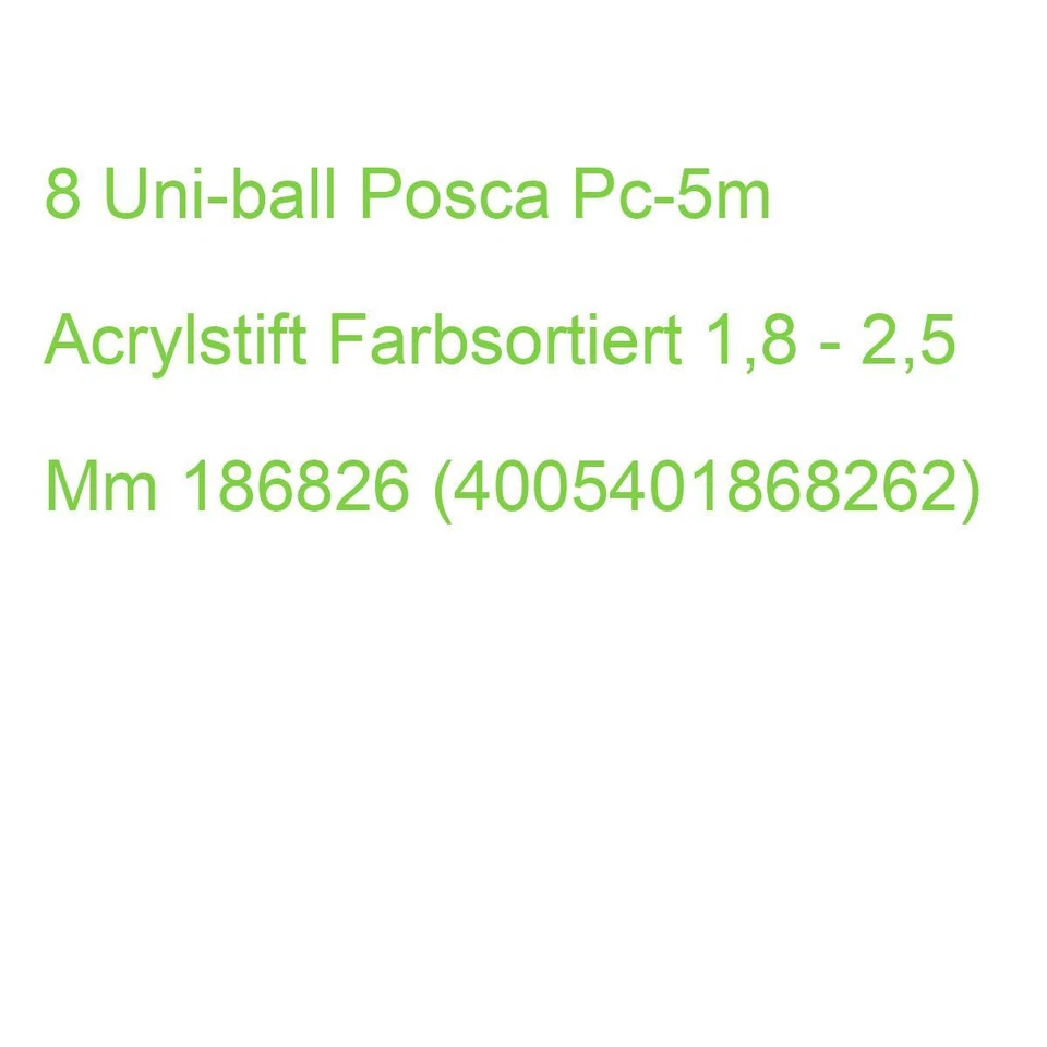 Faber-Castell uni-ball 186826 - POSCA Marker Set 8er Etui Acrylstifte PC-5M 1.