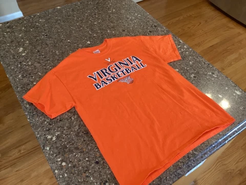 Virginia Cavaliers Basketball Shirt UVA Men's Large Orange - 2 sided logo Cover