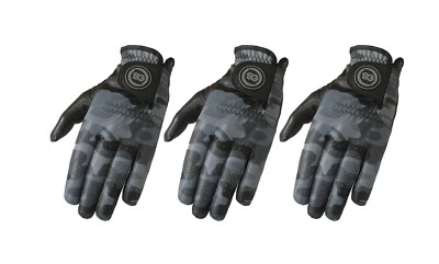 SG Hombres Gris Camuflaje Patrón Guantes de Golf Blanco Cabretta Cuero Palma Multi Compra Pack Foto 1 de 3