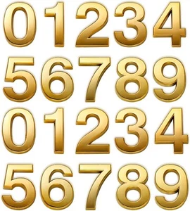 Mailbox Numbers Gold, 2 Inch Address Sign Number Stickers for House Doors, - Picture 1 of 6