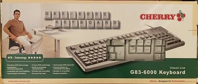 NEW SEALED VINTAGE  CHERRY CLASSIC LINE G83-6000 KEYBOARD  (PS/2) IN LIGHT GREY - Image 1 of 4