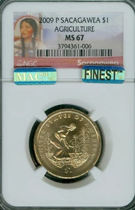 2009 P SACAGAWEA LABEL DOLLAR NGC MS67 PQ MAC FINEST BUSINESS STRIKE SPOTLESS * - Picture 1 of 2