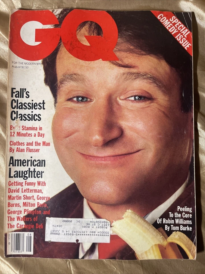 GQ Gentlemen's Quarterly Magazine August 1985 Robin Williams on cover - Image 1 of 2