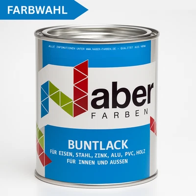 1 L Buntlack, Kunstharzlack, Eisen, Stahl, Alu, Pvc, RAL Farbwahl - SEIDENMATT - Bild 1 von 4