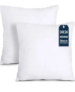Utopia Inserto per Cuscini da Letto (Confezione da 2, Bianco) - 24 x 24 Pollici - Foto 1 di 6