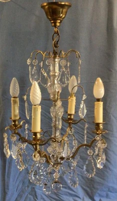 Antique large Crystal and Brass Chandelier light - Image 1 of 4