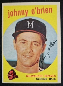 1959 Topps #499 Johnny O'Brien Milwaukee Braves - EX+ - Picture 1 of 2