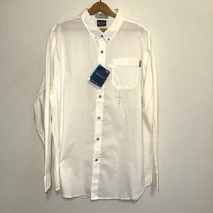 NEW Mens Columbia PFG Dockside Long Sleeve Vented Cotton Button Up White L Shirt - Picture 1 of 7