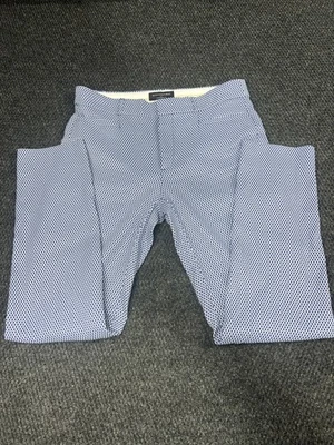 Banana Republic Royal Blue/White Geometric Print Sloan Curvy Fit  Pants Sz 6 - Image 1 of 4