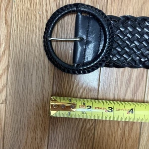 Cinturón tejido grueso de cuero negro para mujer Neiman Marcus - talla 30 - Imagen 1 de 8