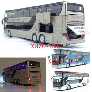 1:32 Alloy Bus Pull Back Model with Music Light Diecast Toy Vehicle New - Picture 1 of 15