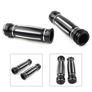 Manillar de empuñaduras de acelerador electrónico CNC de 1" para Harley Street Glide negro - Imagen 1 de 7