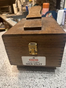 Vintage Kiwi Hand Crafted Wooden Shoe Shine Valet Groomer Box With Contents - Picture 1 of 6