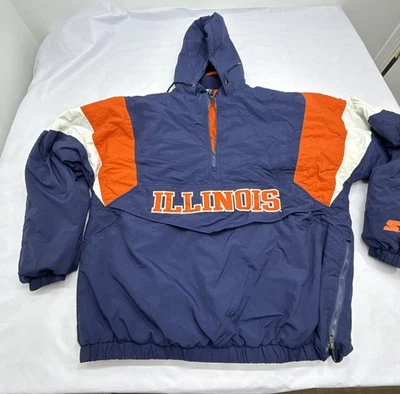 Chaqueta con Capucha Illini Vintage Starter University of Illinois Talla Mediana Foto 1 de 4
