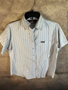 Vintage Jordache Button Up Boys M Medium Pinstripes Classic - Picture 1 of 6