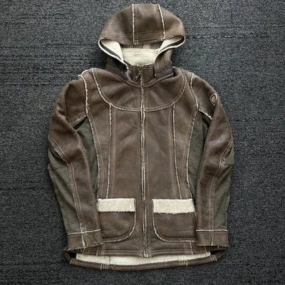 Chaqueta Sherpa Kuhl Para Mujer Mediana Projekt Dani Cremallera Completa Abrigo Boho Marrón Cremallera Completa Foto 1 de 4