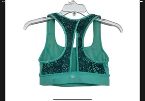 Sujetador deportivo Lululemon Run With The Sun Bali Breeze para mujer talla 4 azul/verde - Imagen 1 de 12