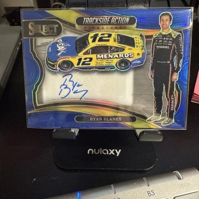 2025 Select Racing Ryan Blaney Trackside Action Signtures Auto Blue Prizm /99 - Image 1 of 2