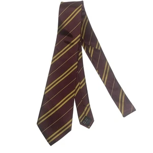 Warner Bros HARRY POTTER Neck Tie Gryffindor Logo Striped Tie 57”x3.5” 100% Silk - Picture 1 of 5