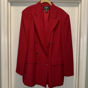 Lauren Ralph Lauren klassischer zweireihiger roter Blazer Sakko Goldknöpfe 16W - Bild 1 von 10