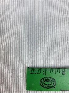 Vintage weiß strukturiert gestreift Polyester Strick Stoff Retro Mod 32" x 61" - Bild 1 von 7