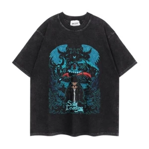 Solo Leveling Cosplay Anime T-Shirt Shirt Undershirt Vintage Washed Baumwolle - Picture 1 of 6