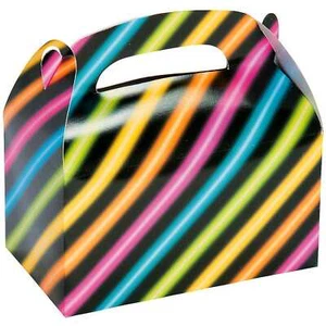 Neon Glow in the Dark Party Supplies Lolly Favour Treat Boxes Pack of 12 - Picture 1 of 1