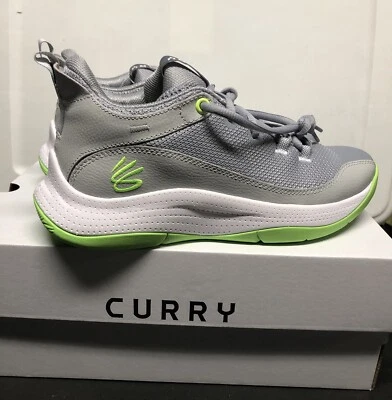 Under Armour  Steph Curry GS 3Z5 Size 7Y Kids Sneaker Gray/Lime New In Box - Image 1 of 4