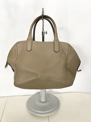 Bolso de Mano Bruno Magi Cuero Guijarro Hecho en Italia Marrón Taupe Doble Asa Foto 1 de 4