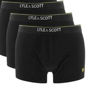 Lyle & Scott 3 Pack Men Trunk in Black, Size Small (95% Cotton), New - Picture 1 of 7