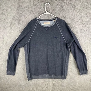 Tommy Bahama Pullover Herren Large Blau Used Rundhalsausschnitt Weiche Baumwolle - Bild 1 von 9