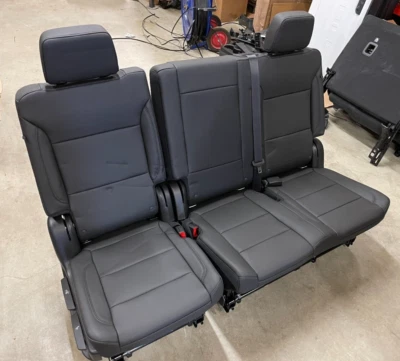 21-24 TAHOE YUKON ESCALADE SUBURBAN LEATHER 2ND ROW SEAT EBONY (JET BLACK) OEM - Image 1 of 4