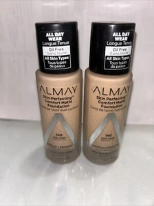 ALMAY SKIN PERFECTING COMFORT MATTE FOUNDATION #140 COOL BARE Naturel Frais 2 Stück - Bild 1 von 2